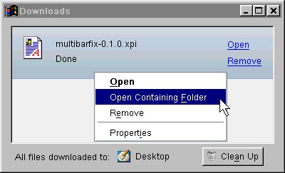 contextual menu